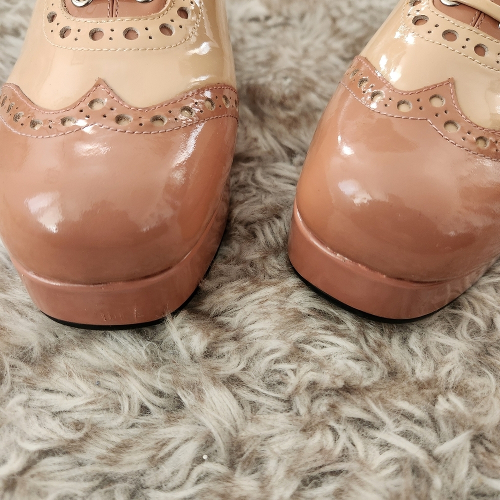 Jeffrey Campbell Groovy Baby Oxford‎ Clogs Nude Women's Size 6.5 - Picture 3 of 14